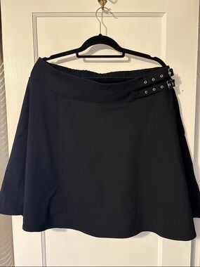 Torrid Black Circle Skater Skirt with Double Side Buckles